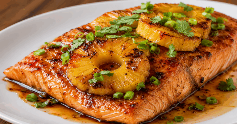 Honig-Ananas-Lachs aus dem Ofen